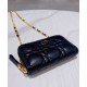 Replica Christian Dior Mini Dior Caro Zipped Pouch Black