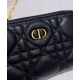 Replica Christian Dior Mini Dior Caro Zipped Pouch Black