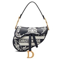 Fake Christian Dior Saddle Bag Dark Blue Replica