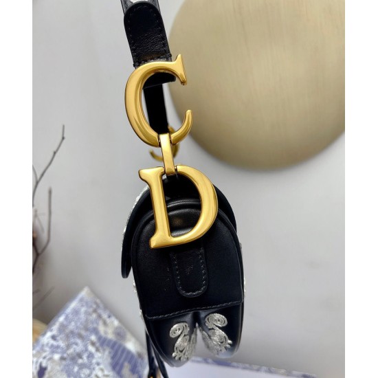 Fake Christian Dior Saddle Bag Dark Blue Replica