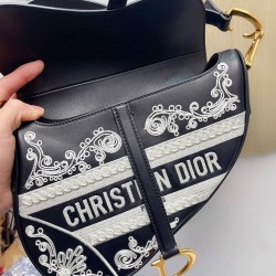 Fake Christian Dior Saddle Bag Dark Blue Replica
