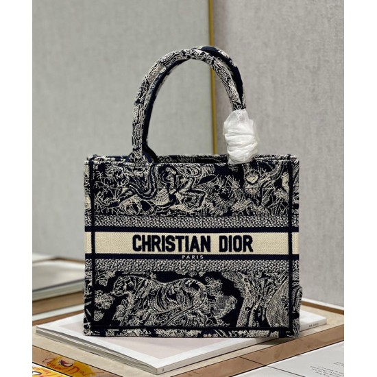 Replica Christian Dior Small Dior Book Tote Dark Blue