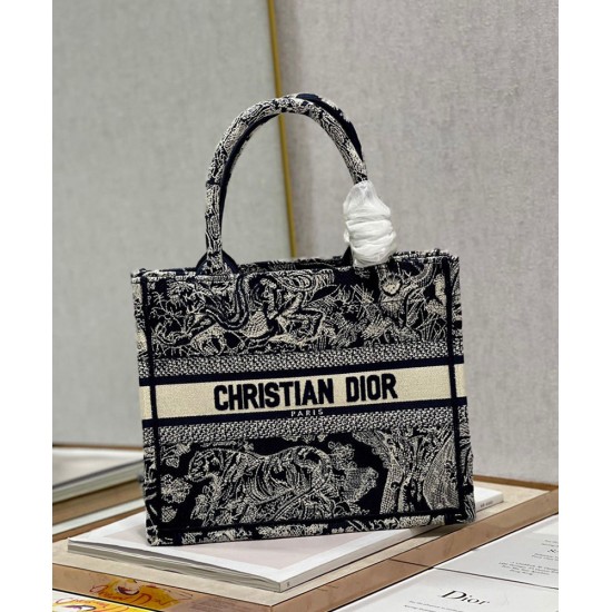 Replica Christian Dior Small Dior Book Tote Dark Blue