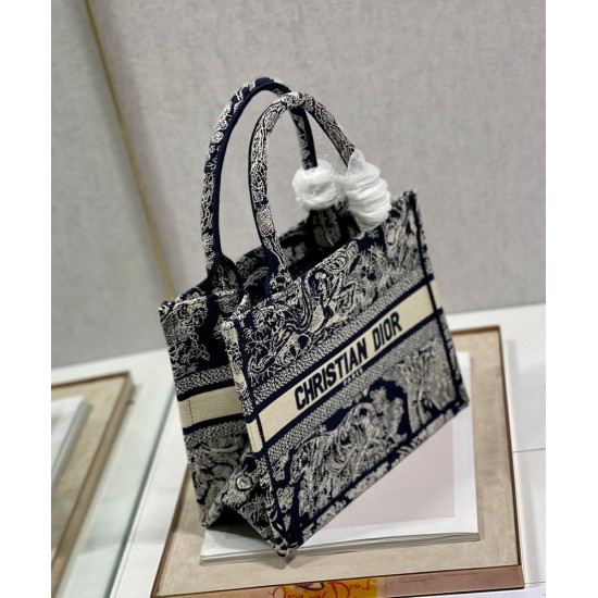Replica Christian Dior Small Dior Book Tote Dark Blue