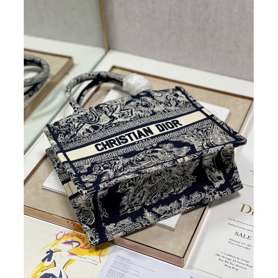 Replica Christian Dior Small Dior Book Tote Dark Blue