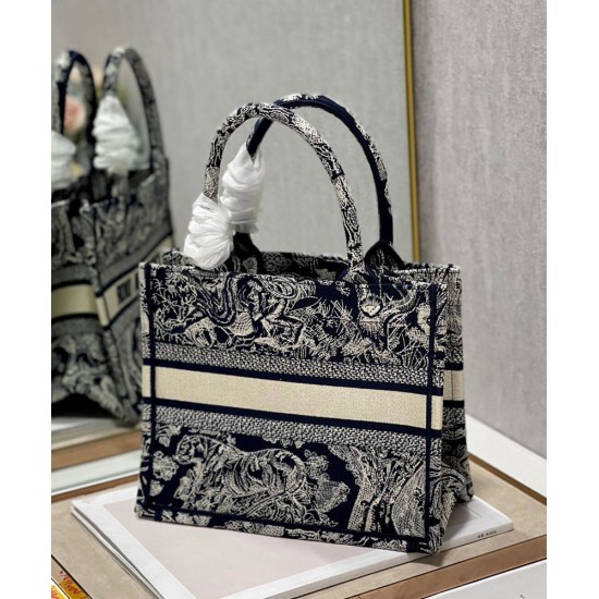 Replica Christian Dior Small Dior Book Tote Dark Blue