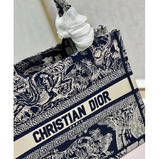 Replica Christian Dior Small Dior Book Tote Dark Blue