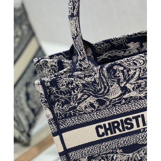Replica Christian Dior Small Dior Book Tote Dark Blue