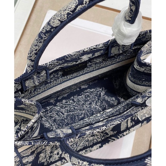Replica Christian Dior Small Dior Book Tote Dark Blue