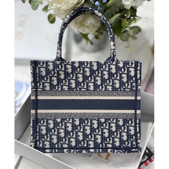 Replica Christian Dior Small Dior Book Tote Dark Blue