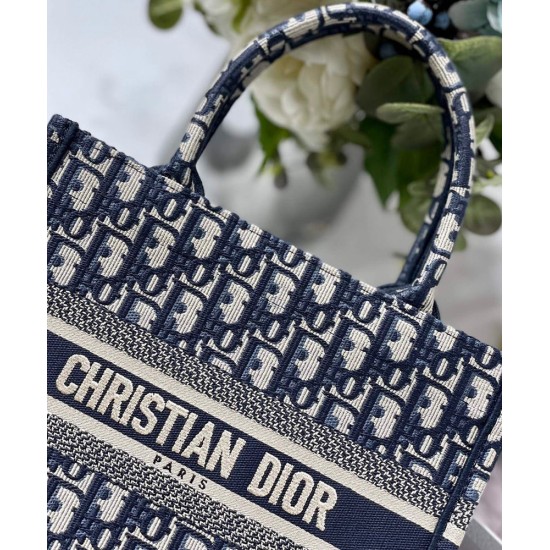 Replica Christian Dior Small Dior Book Tote Dark Blue