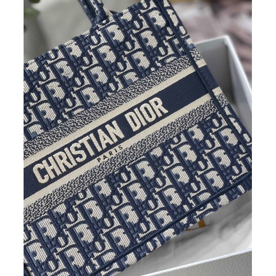 Replica Christian Dior Small Dior Book Tote Dark Blue
