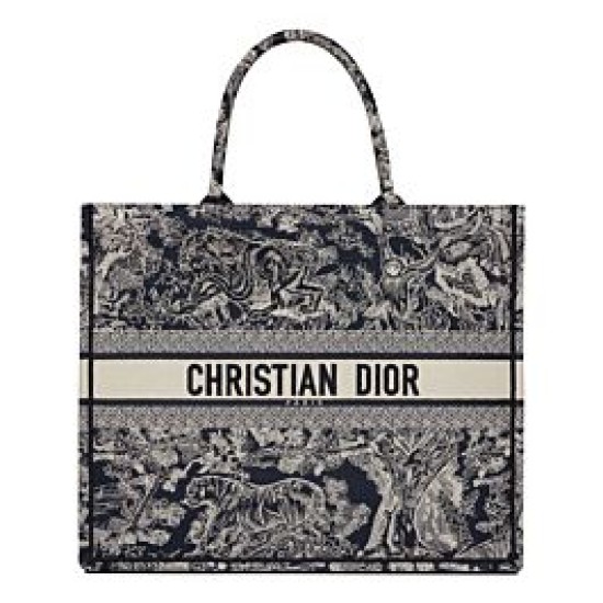 Replica Christian Dior Large Dior Book Tote Dark Blue