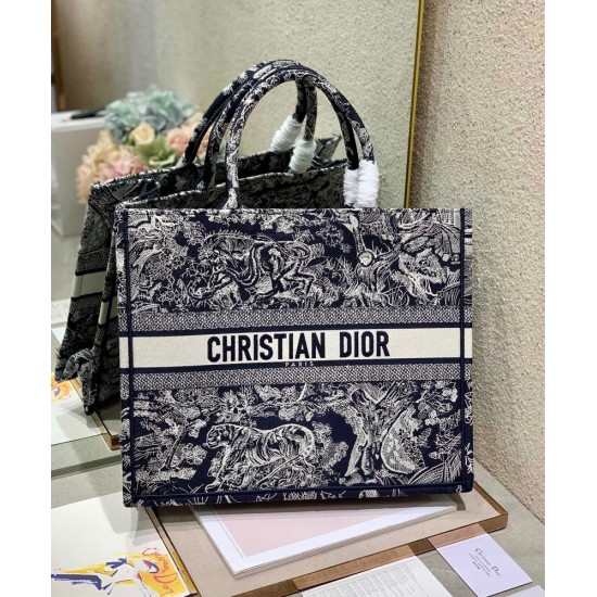 Replica Christian Dior Large Dior Book Tote Dark Blue