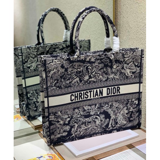 Replica Christian Dior Large Dior Book Tote Dark Blue