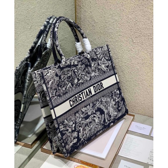Replica Christian Dior Large Dior Book Tote Dark Blue