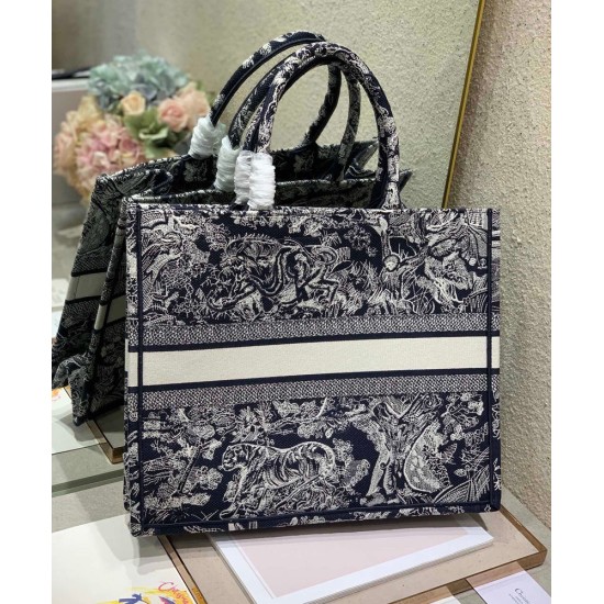 Replica Christian Dior Large Dior Book Tote Dark Blue
