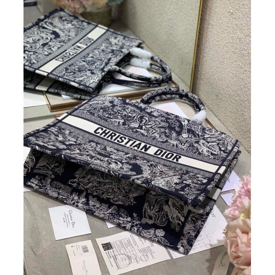 Replica Christian Dior Large Dior Book Tote Dark Blue