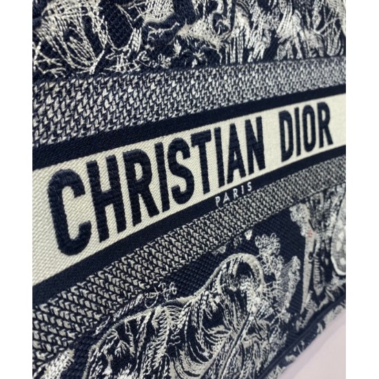 Replica Christian Dior Large Dior Book Tote Dark Blue