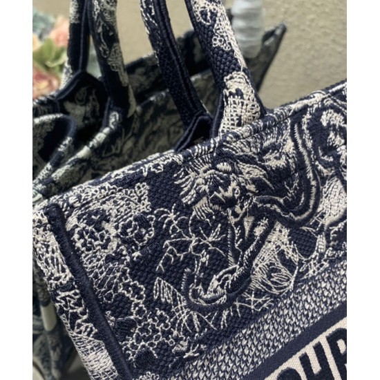 Replica Christian Dior Large Dior Book Tote Dark Blue