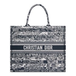 Replica Christian Dior Large Book Tote Dark Blue