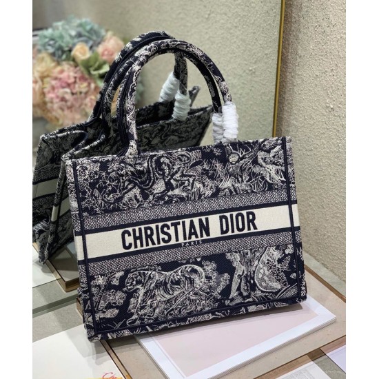 Replica Christian Dior Medium Dior Book Tote Dark Blue