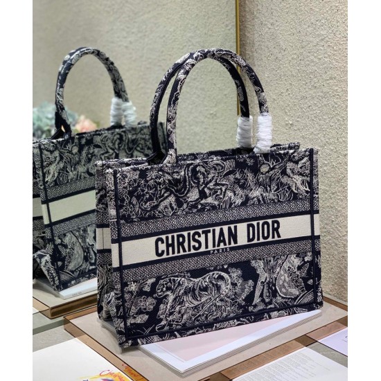 Replica Christian Dior Medium Dior Book Tote Dark Blue
