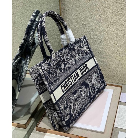 Replica Christian Dior Medium Dior Book Tote Dark Blue