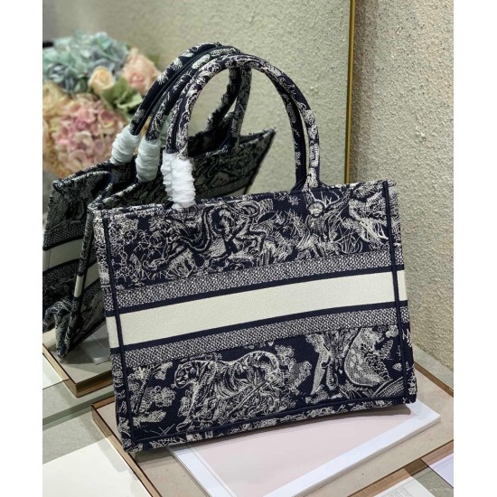 Replica Christian Dior Medium Dior Book Tote Dark Blue