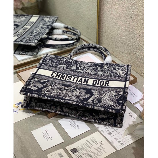 Replica Christian Dior Medium Dior Book Tote Dark Blue