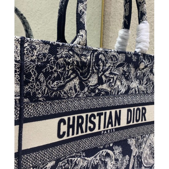 Replica Christian Dior Medium Dior Book Tote Dark Blue