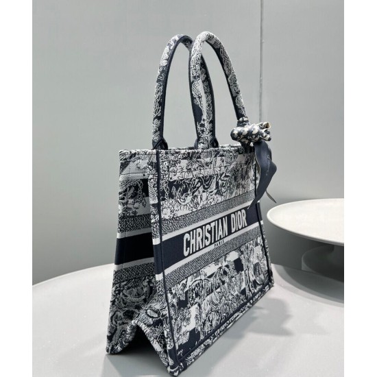 Replica Christian Dior Medium Book Tote Dark Blue