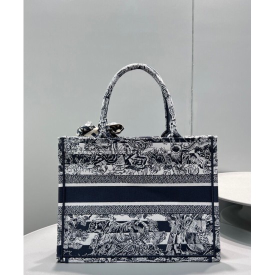 Replica Christian Dior Medium Book Tote Dark Blue