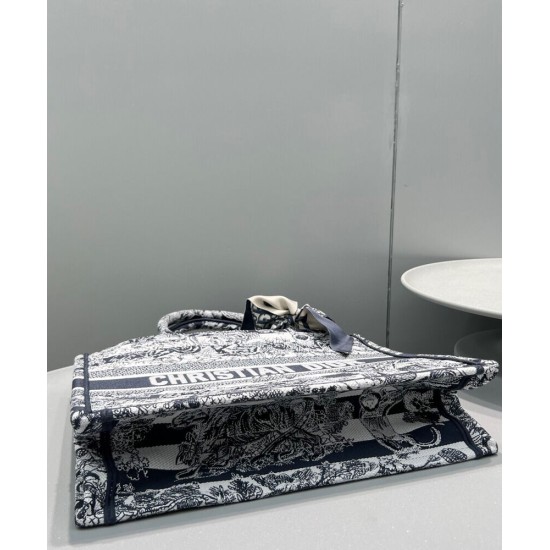 Replica Christian Dior Medium Book Tote Dark Blue