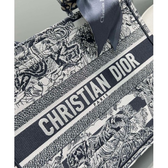 Replica Christian Dior Medium Book Tote Dark Blue