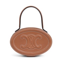 Fake Celine Oval Minaudiere Cuir Triomphe In Smooth Calfskin Coffee Replica