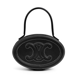 Fake Celine Oval Minaudiere Cuir Triomphe In Smooth Calfskin Black Replica