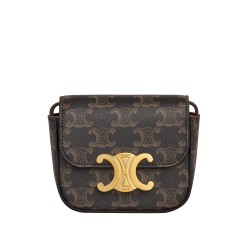 Replica Celine Mini Triomphe In Triomphe Canvas  Coffee