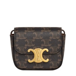 Replica Celine Mini Triomphe In Triomphe Canvas  Coffee