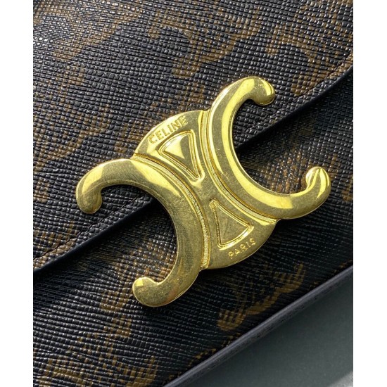 Replica Celine Mini Triomphe In Triomphe Canvas  Coffee