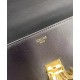 Fake Celine Chain Shoulder Bag Triomphe In Shiny Calfskin Black Replica