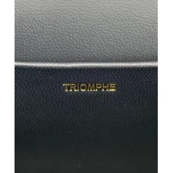 Fake Celine Chain Shoulder Bag Triomphe In Shiny Calfskin Black Replica