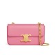 Replica Celine Chain Shoulder Bag Triomphe In Shiny Calfskin Pink