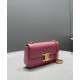 Replica Celine Chain Shoulder Bag Triomphe In Shiny Calfskin Pink