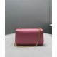 Replica Celine Chain Shoulder Bag Triomphe In Shiny Calfskin Pink