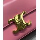 Replica Celine Chain Shoulder Bag Triomphe In Shiny Calfskin Pink