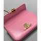 Replica Celine Chain Shoulder Bag Triomphe In Shiny Calfskin Pink