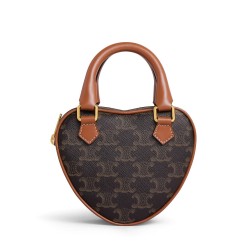 Fake Celine Medium Heart In Triomphe Coffee Replica