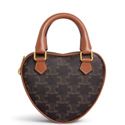 Fake Celine Medium Heart In Triomphe Coffee Replica