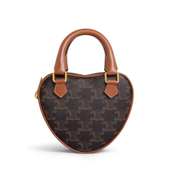 Fake Celine Medium Heart In Triomphe Coffee Replica